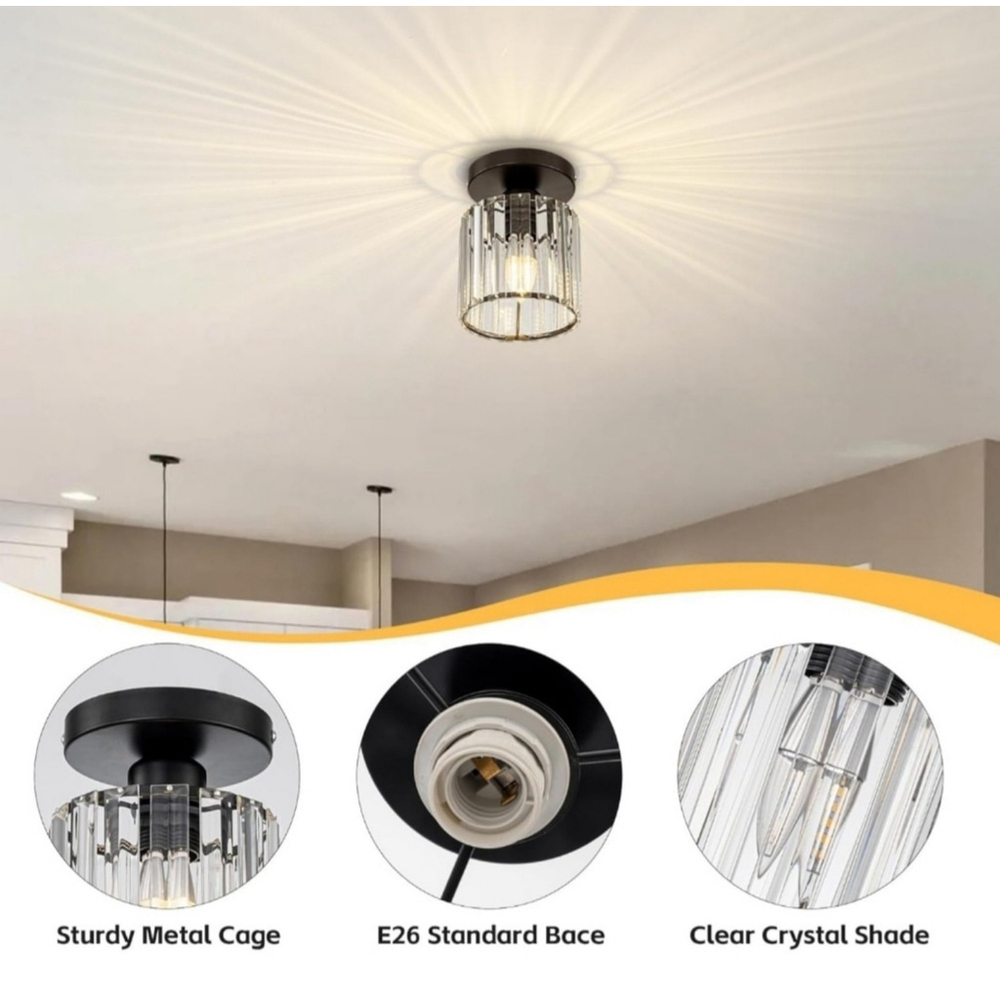 LightCrystal Ceiling Light, Modern Industrial Semi Flush Mount Ceiling Light - Picture 3 of 6